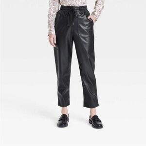 NWOT a new day High-Rise Faux Leather Ankle Pull-On Pants